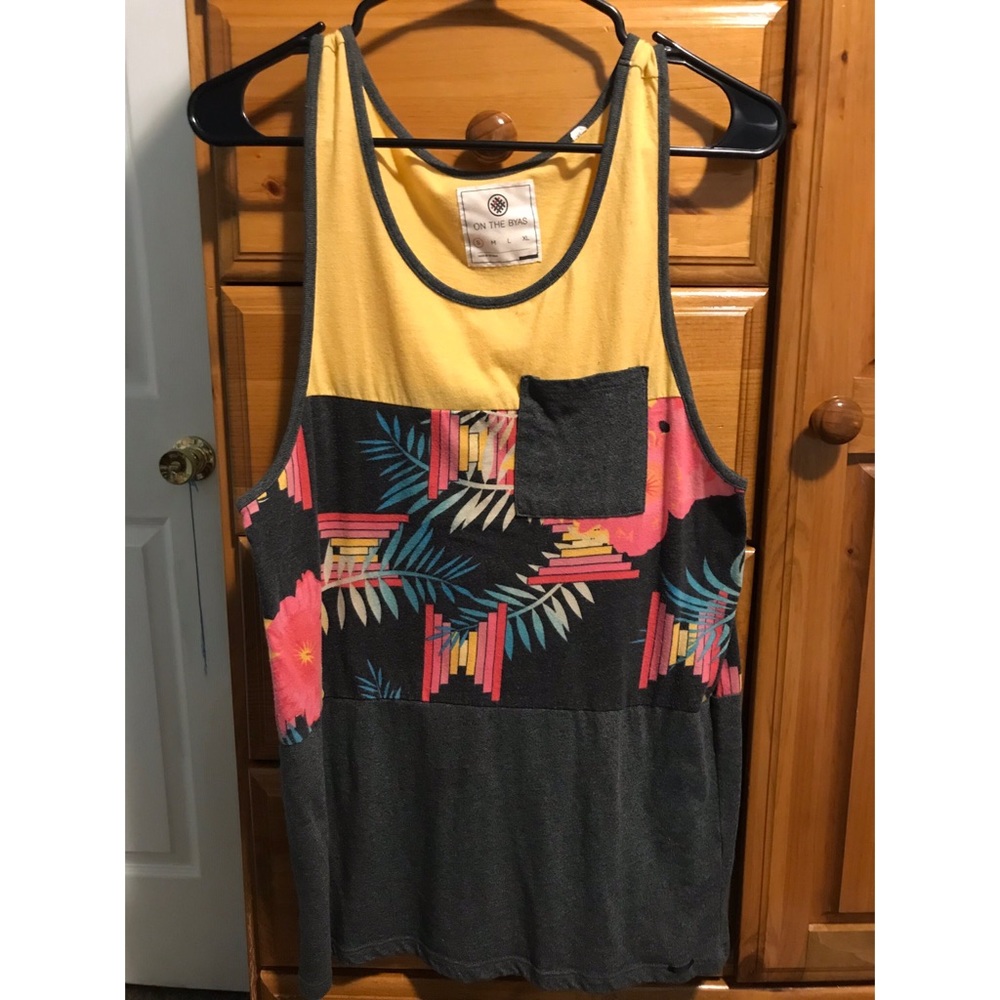 ‘On The Byas’ Patterned Tank top, Size Small.